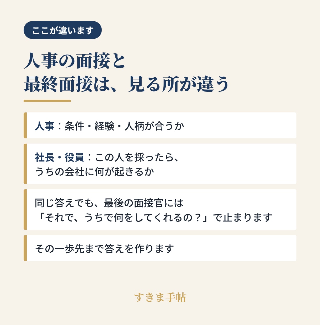 面接対策｜最終面接の回答3問を経営者が添削します 社長が「それで？」と止まる答え、直します イメージ3