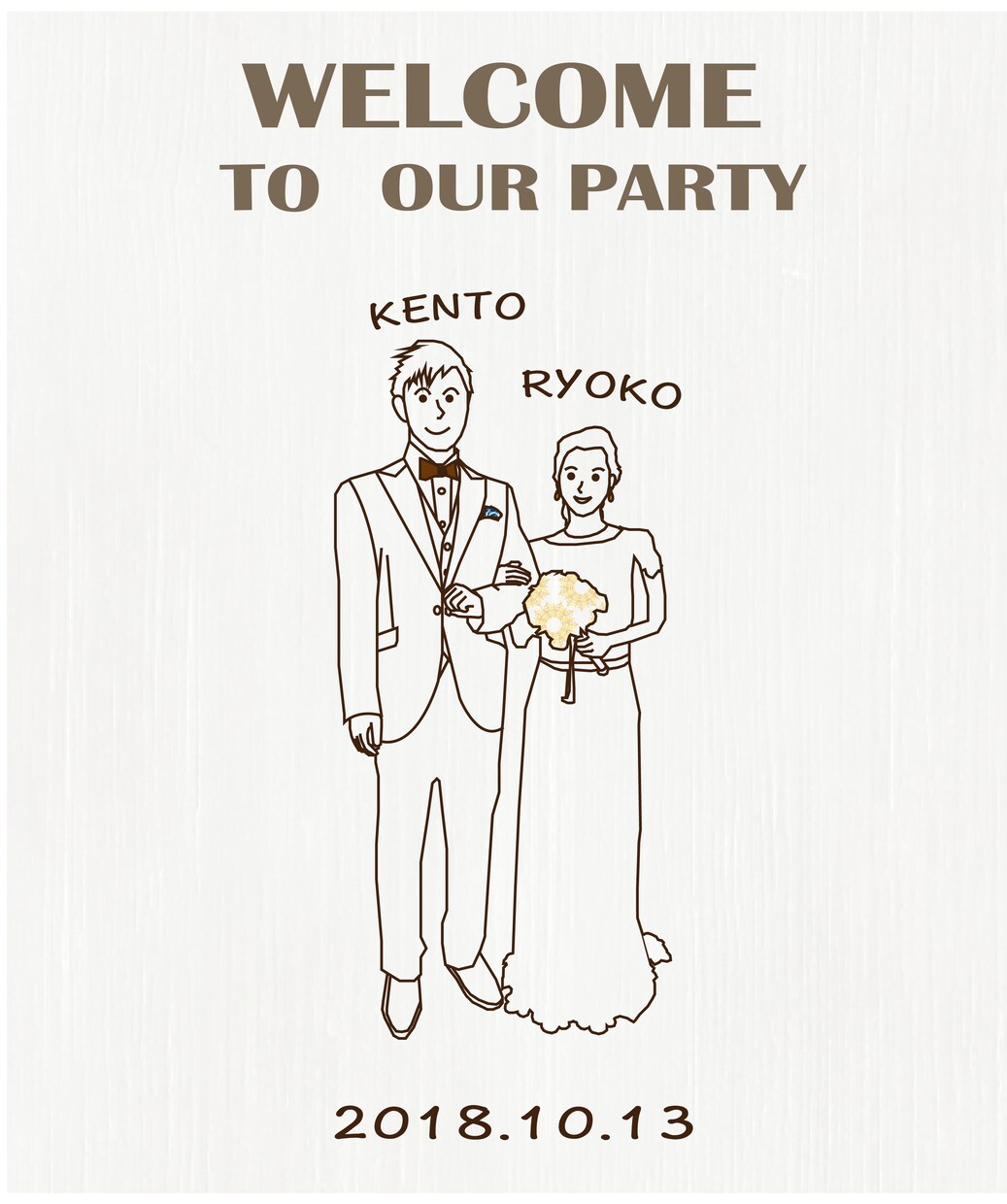 ウェルカムボード【結婚式】を安くおしゃれに作ります お二人のイメージから、シンプルかつおしゃれにデザインします！ イメージ1