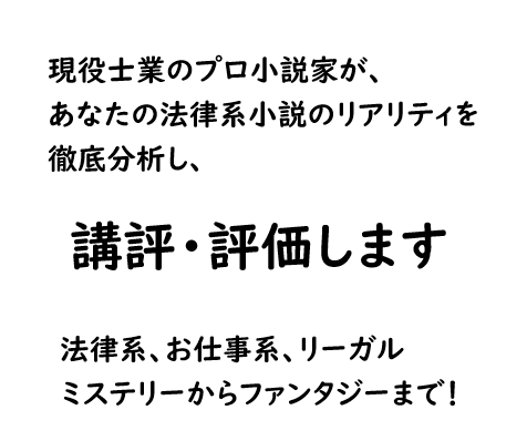 あなたの小説をプロ作家が読みアドバイスします 法律系、お仕事系、時代物、ファンタジーのリアリティを徹底分析 イメージ1
