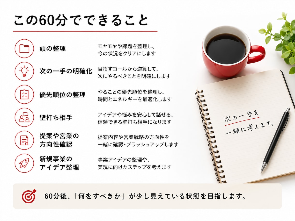 社長の休憩室｜頭の整理をします 社長って、相談する相手がいない イメージ4