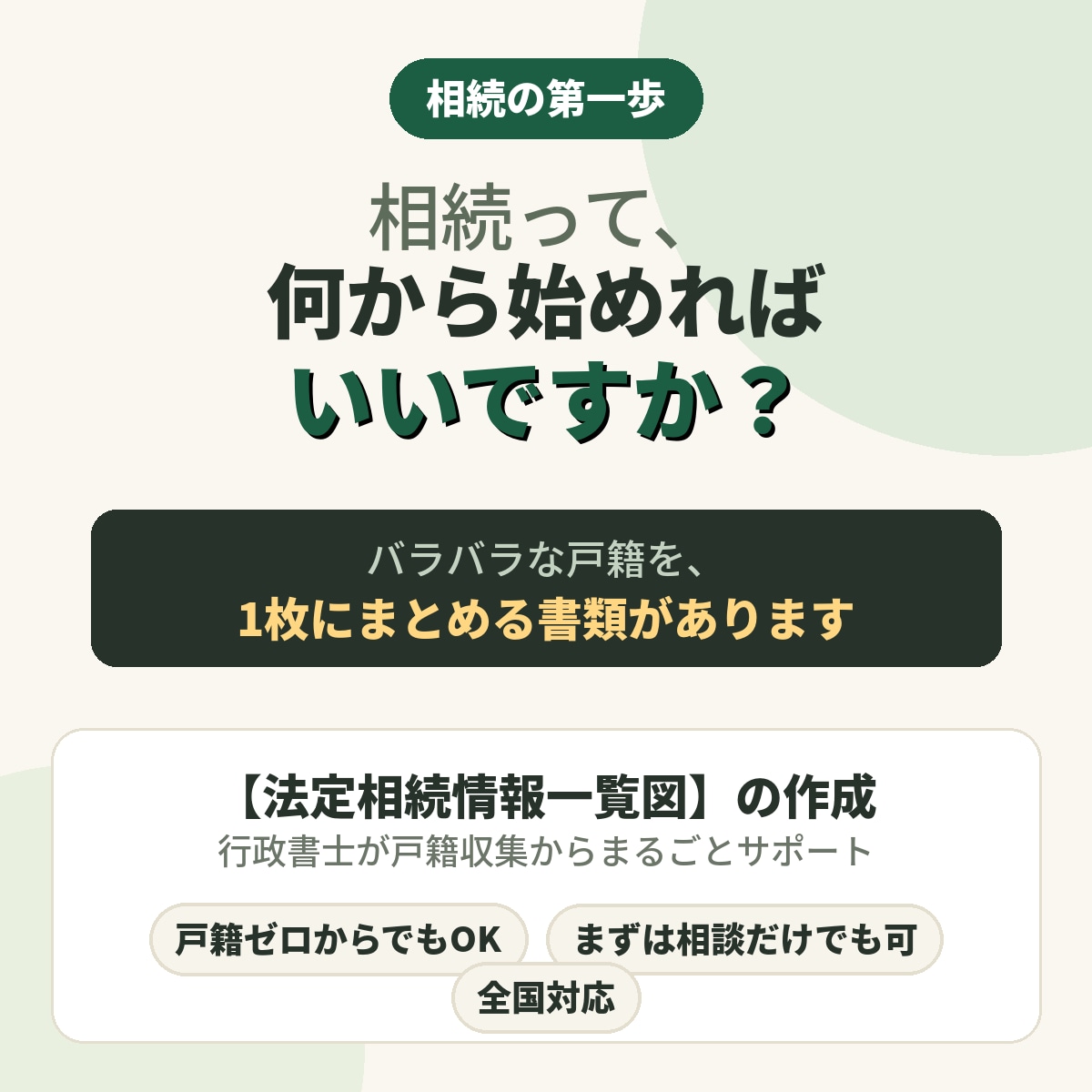 相続手続のプロが法定相続情報一覧図 戸籍収集します 相続手続きのプロ 行政書士が相続の不安をまるごと解消！ イメージ2