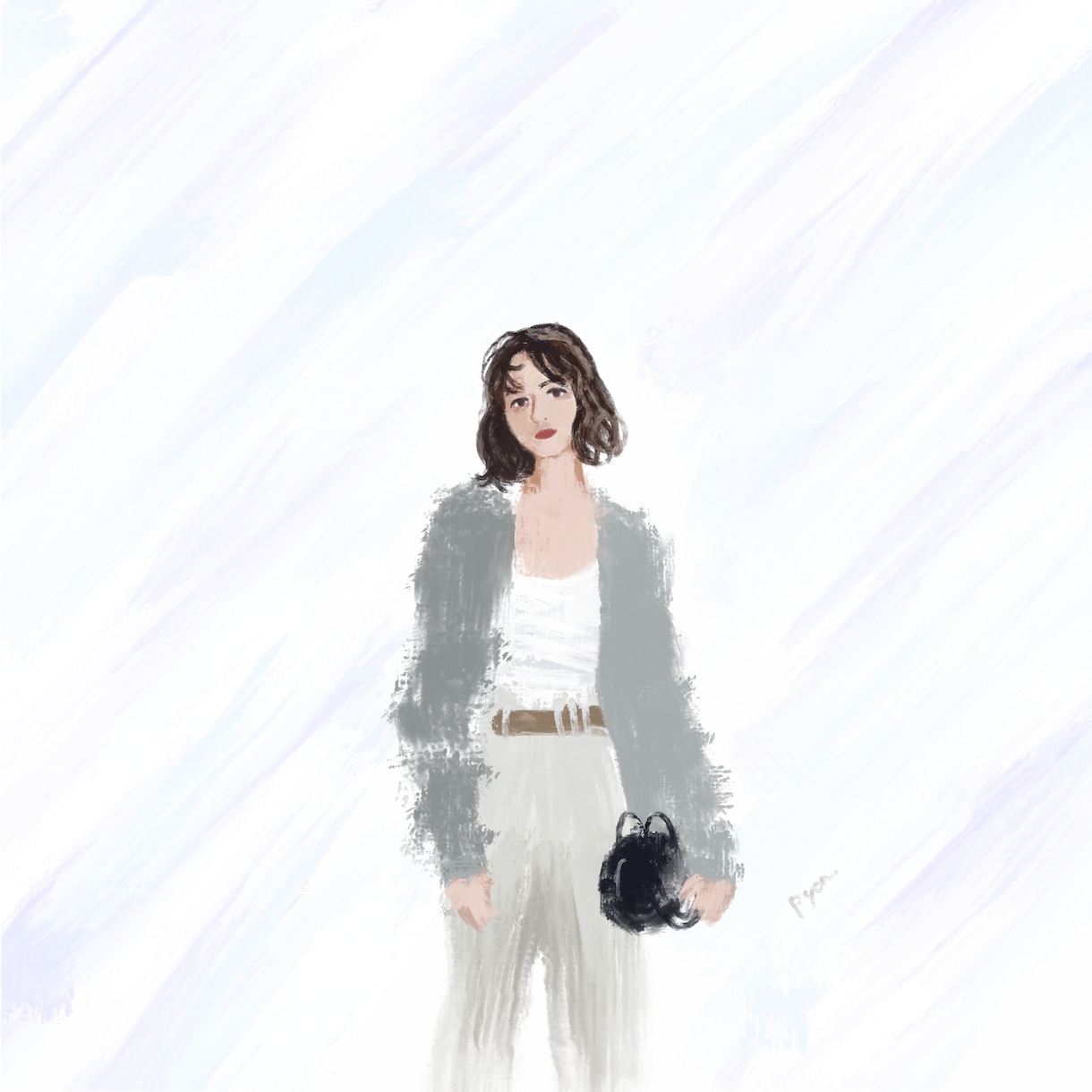 SNS等に使える韓国風油絵イラスト描きます インスタ等のアイコン画像◎小物2アイテムまで無料♪ イメージ1