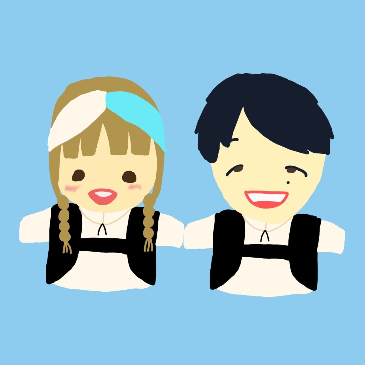 シンプルな似顔絵2枚を1日で描きます 最速1時間！24時間以内！顔写真提供なしでも可。 イメージ1