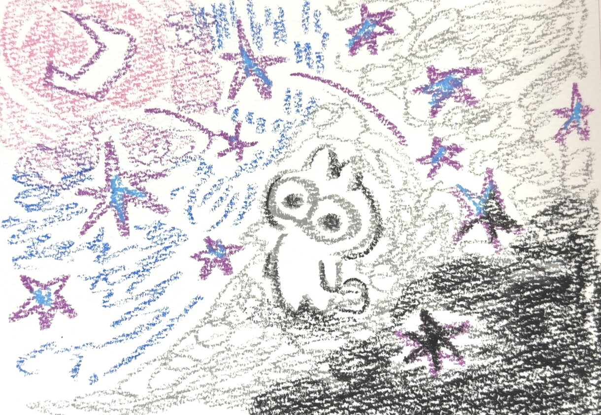 どうぶつたちのポップなクレヨン画を描きます どうぶつたちと不思議な世界観がマッチしたイラストです！ イメージ2