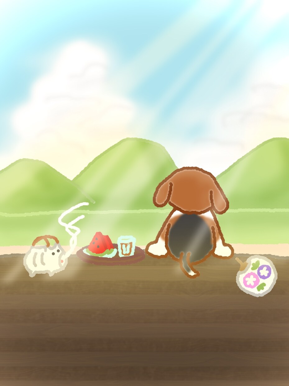 ゆるくてかわいい一枚絵を描きます キャラクター・食べ物・背景までやさしい雰囲気で描きます イメージ4