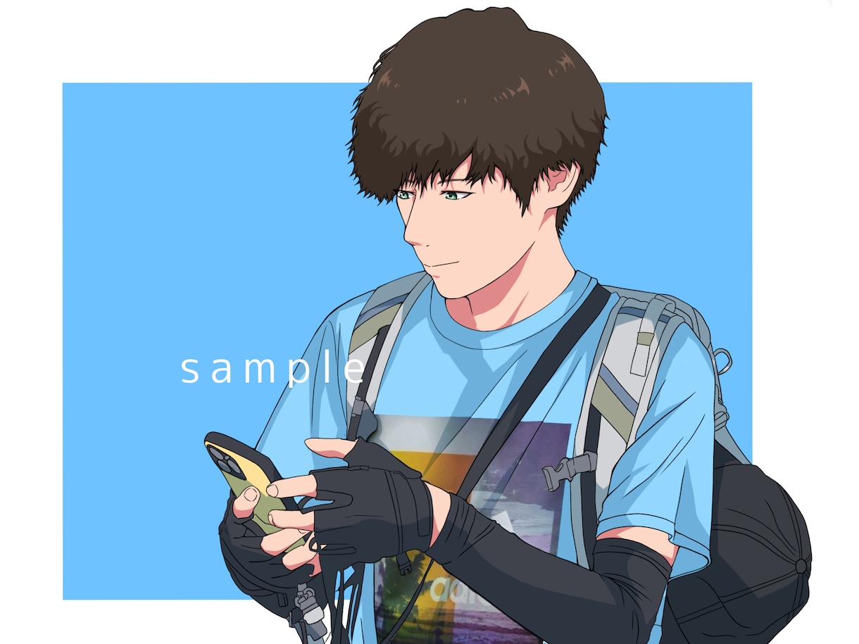 SNS・仕事用に最適！男性イラスト制作します 商用利用OK！柔らかタッチで信頼感ある仕上がりに！！ イメージ3