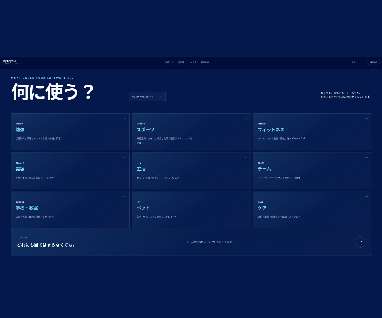 あなた専用のオリジナルソフトを制作します 機能だけじゃない。世界観まで、あなた仕様に。 イメージ3