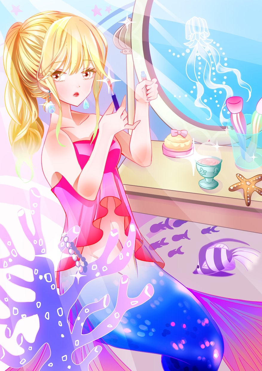 キラキラ可愛い女の子イラスト描きます 夢みたいな世界を、一枚の絵に。 イメージ2