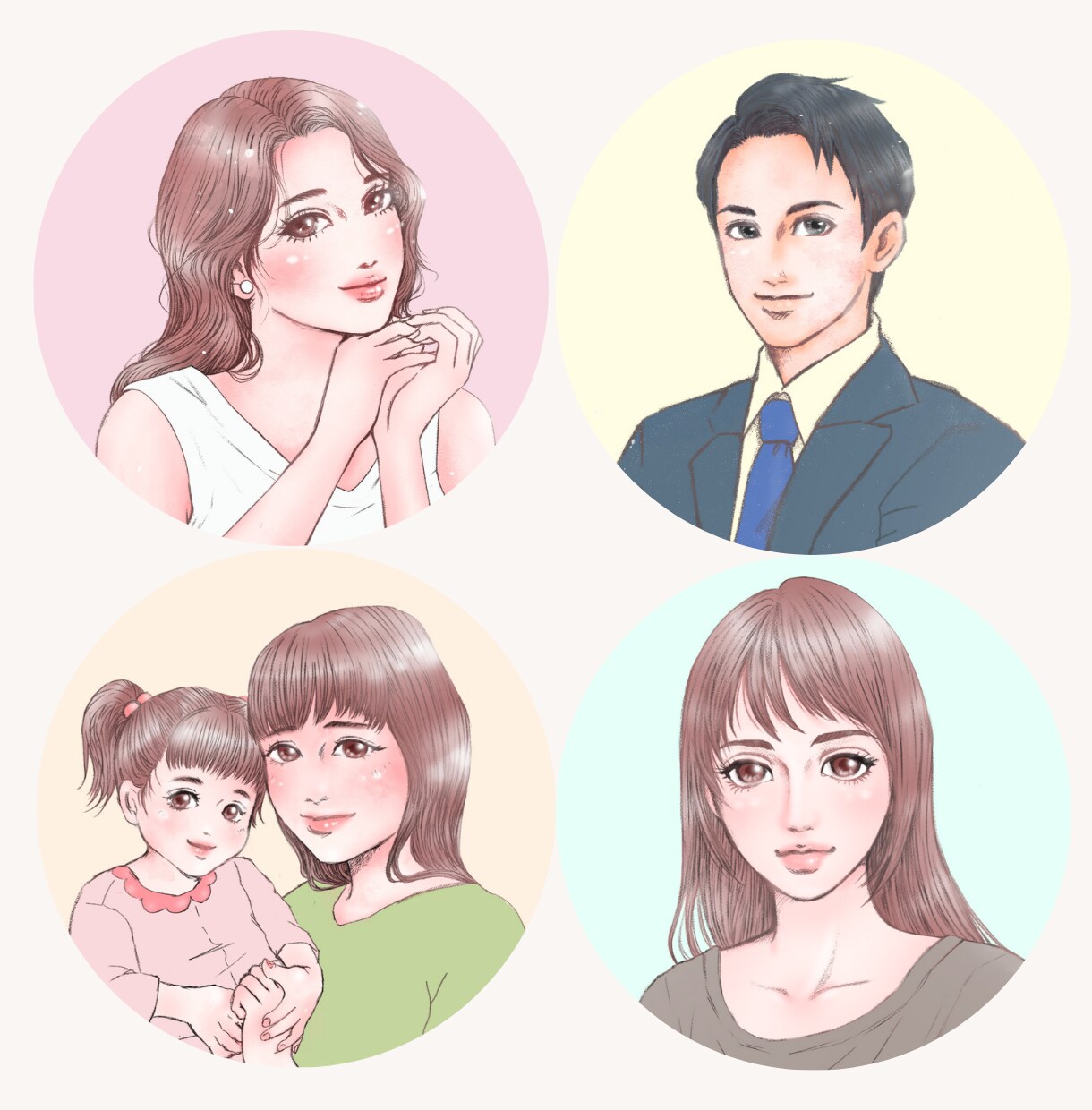 手描き風の似顔絵アイコンをお描きします 商用利用ok!/SNS画像/挿絵/夢絵など◎ イメージ5