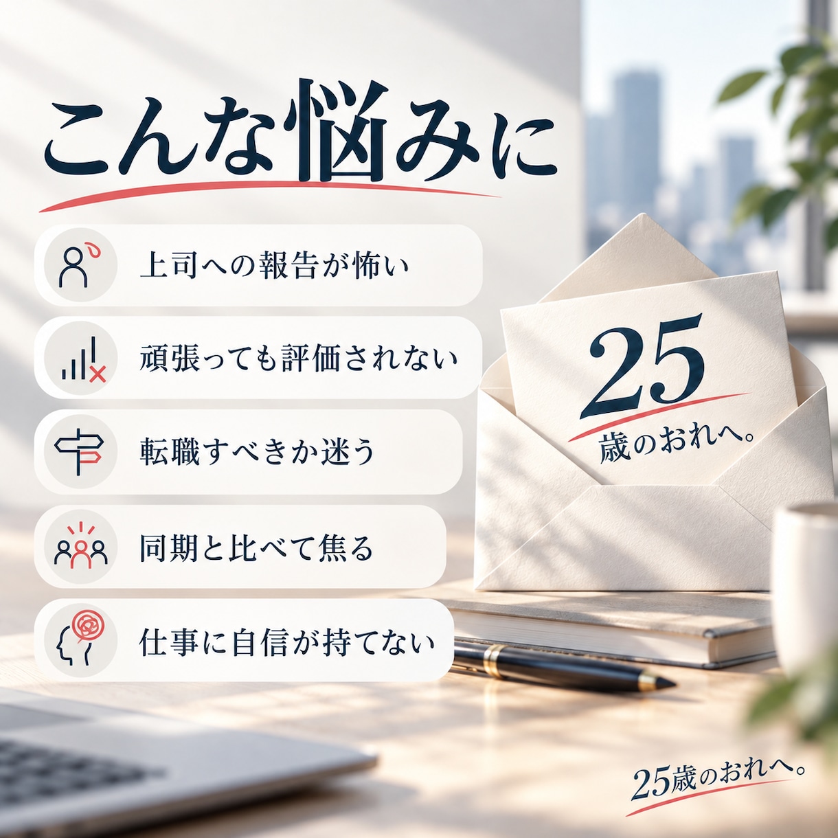 20代会社員の仕事の悩みを一緒に整理します 上司・評価・転職。現役管理職の視点で一緒に整理します イメージ2