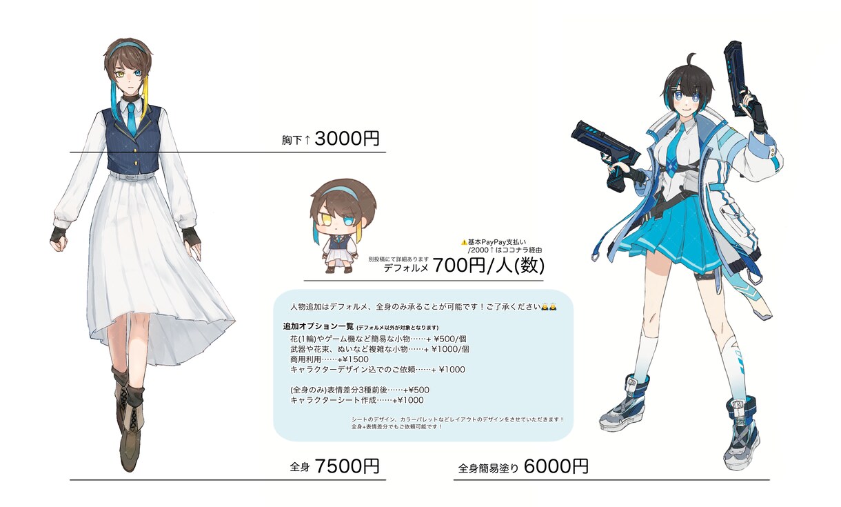 立ち絵やSNS使用可のアイコンイラストを制作します かわいいからかっこいいまで幅広くお承ります！ イメージ7