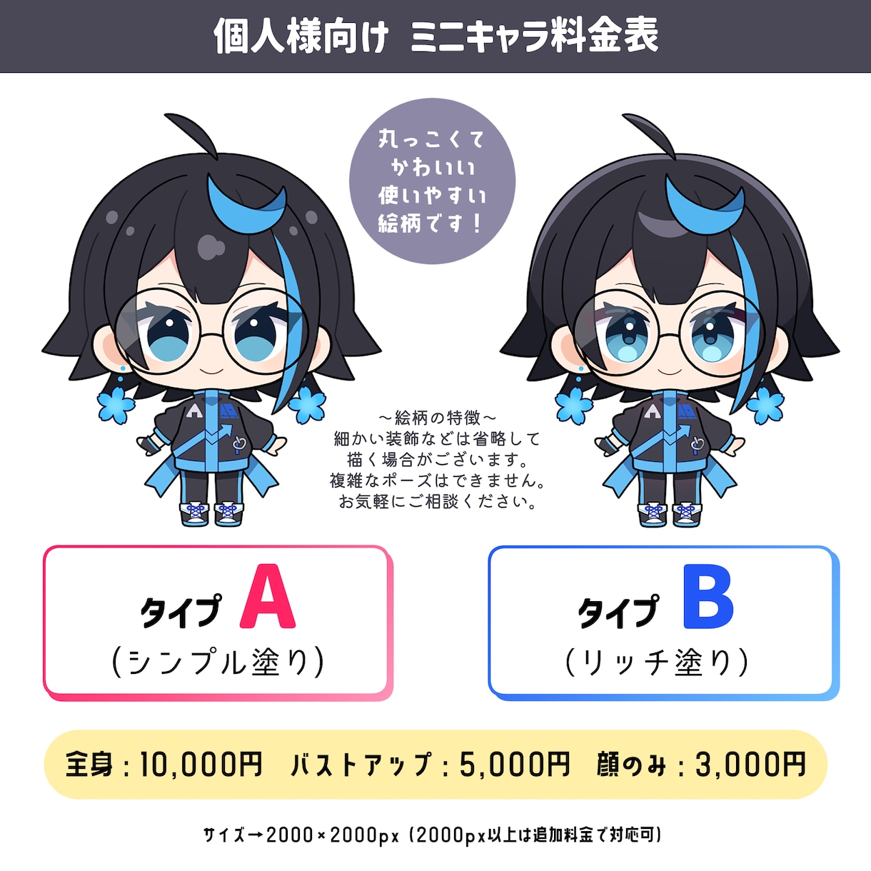 ミニキャラ(SD,デフォルメ)イラスト制作します グッズ/スタンプ/バッジ/SNSアイコン/サムネなどに！ イメージ2