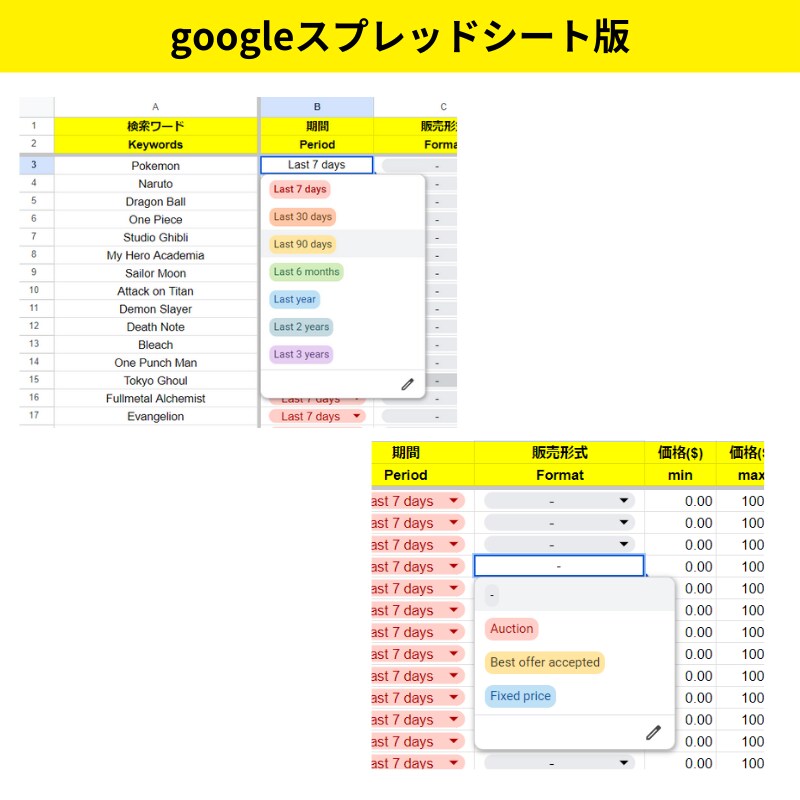 効率的なebayテラピークURL作成ツール渡します 1800の検索ワード付きeBayテラピークURL作成ツール イメージ3