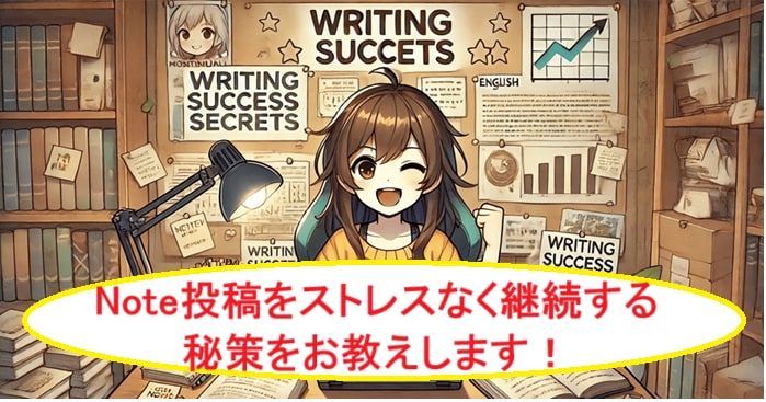 Note投稿をストレスなく継続する秘策を教えます Note継続の秘策で ストレスのない豊かな日常を手に入れる！ イメージ1