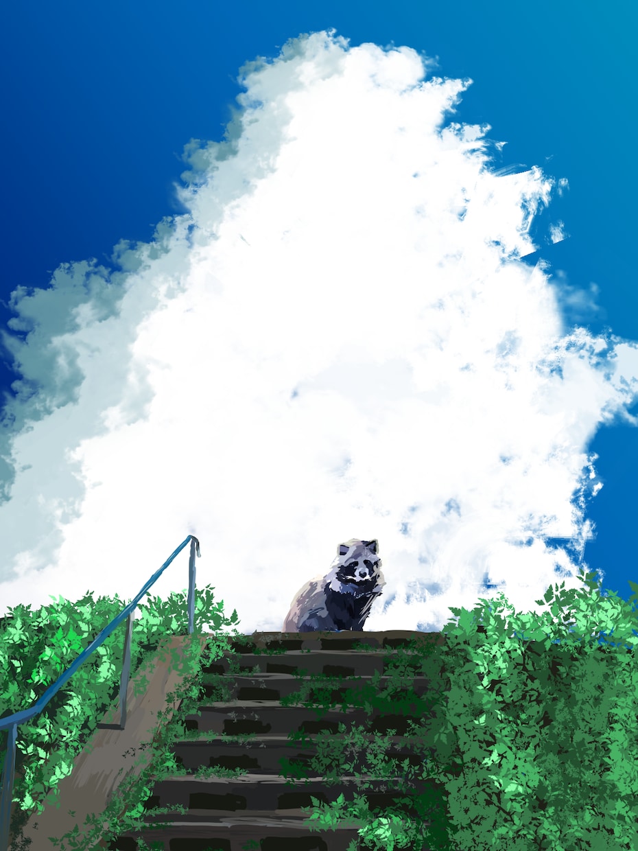 青い空、白い雲を主体とした、風景イラストを描きます 青春のひと夏をさわやかな一時を創ります。 イメージ2