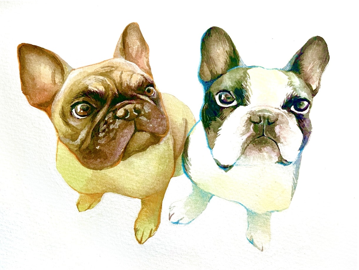 大切なペットなど動物の似顔絵イラストをお描きします 水彩絵の具で温かみのある優しいイラストをお描きします イメージ2