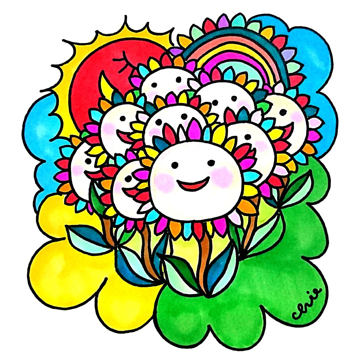 心の絵をかきます 笑顔をテーマに絵を描いています イメージ5