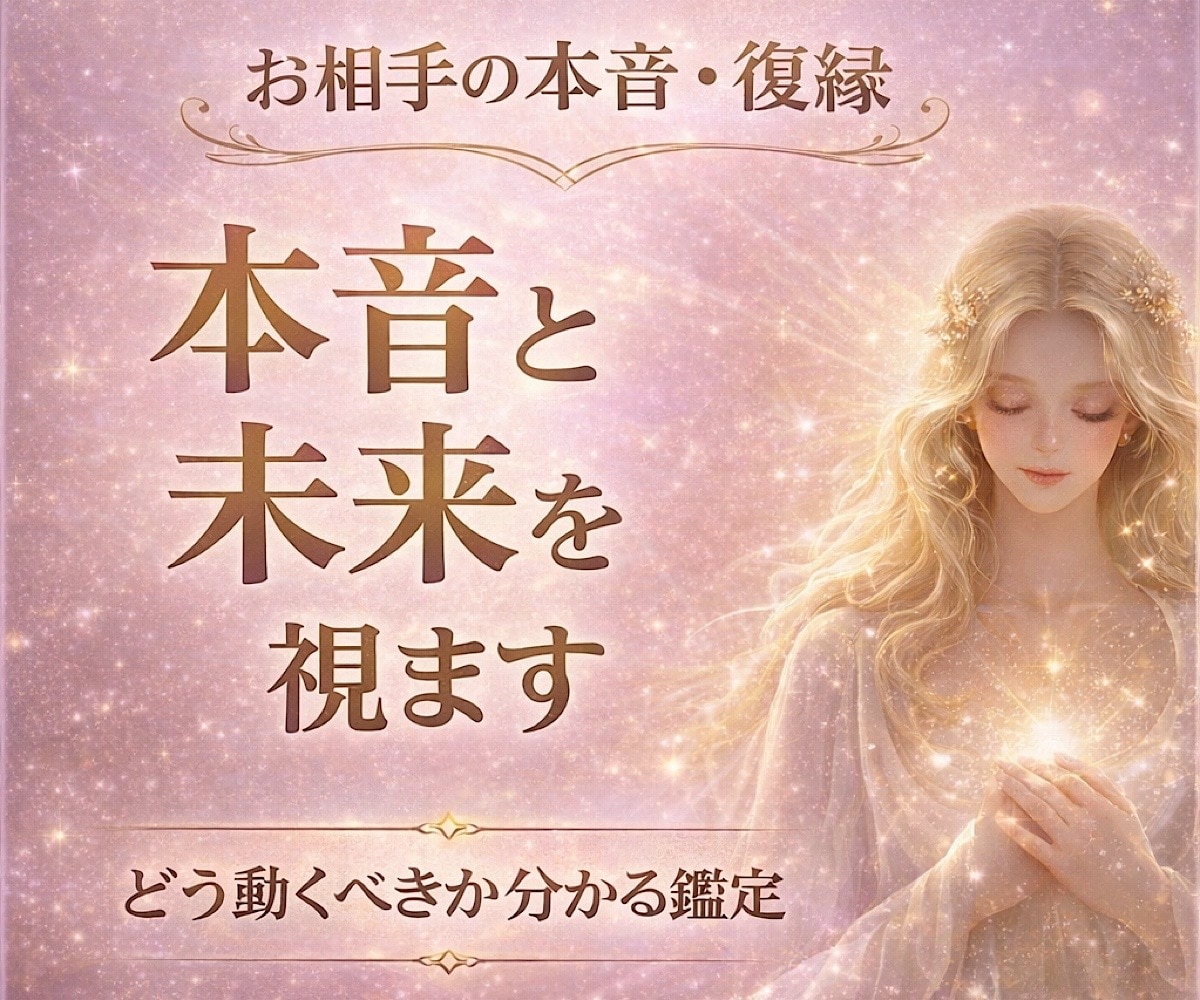 お相手の本音と復縁の可能性を視ます 霊感タロット・チャネリングで本音と未来を読みお伝えします イメージ1