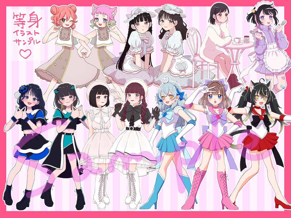 最短2日！ゆめかわレトロポップなイラスト描きます アイコン・動画・グッズなど幅広く対応☆ イメージ4