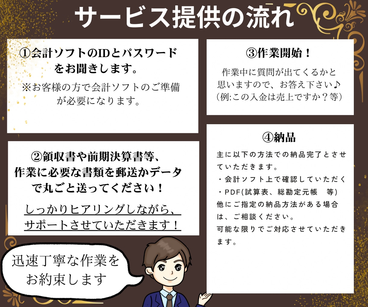 確定申告の作成で悩まない！格安料金で記帳代行します 青色！白色！個人！20年間税理士補助をしている私におまかせ！ イメージ3