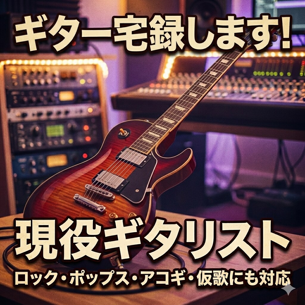 ポップス・ロック曲に生ギターを入れます 【初心者歓迎】現役バンドマンが楽曲に生ギターを入れます！ イメージ1