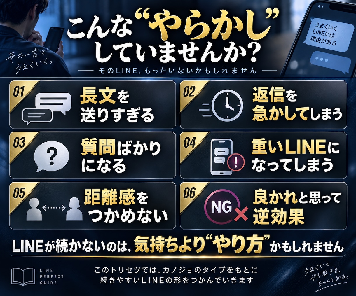 男性専用｜彼女に響くLINEの送り方を読み解きます オーダーメイド　彼女に合うLINE攻略法 　返信・誘い方まで イメージ5