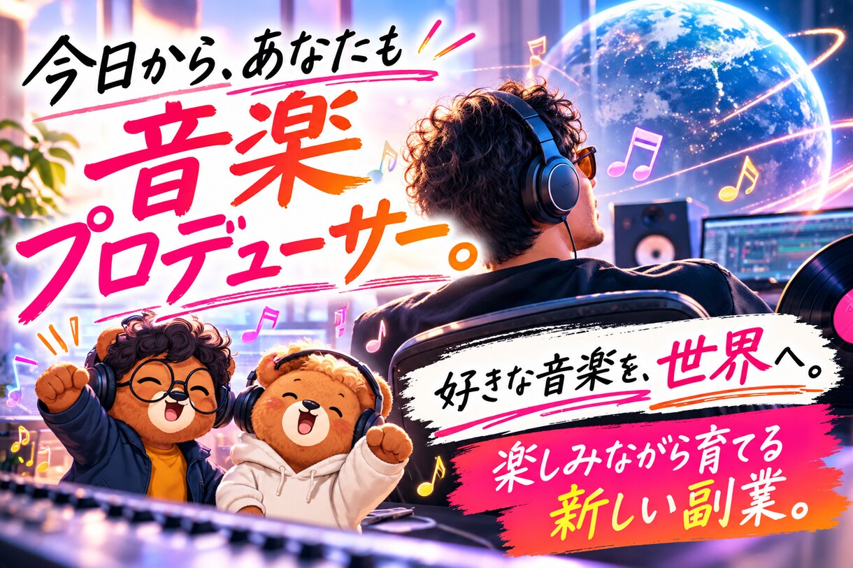 AIで自分の曲を作り配信するまでの手順書を渡します 好きな音楽を、世界へ。楽しみながら育てる新しい副業。 イメージ1
