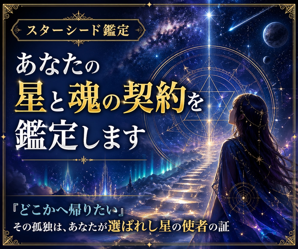 スターシード鑑定｜あなたの星と魂の契約を鑑定します 「どこかへ帰りたい」その孤独は、あなたが選ばれし星の使者の証 イメージ1