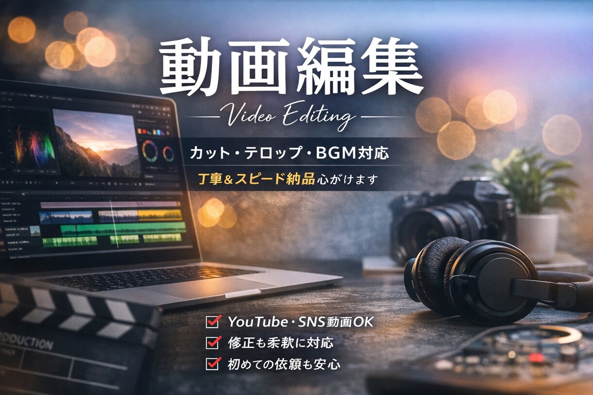 動画編集｜カット・テロップ・BGMなど対応します YouTube・SNS動画お任せ下さい！修正も柔軟に対応◎ イメージ1