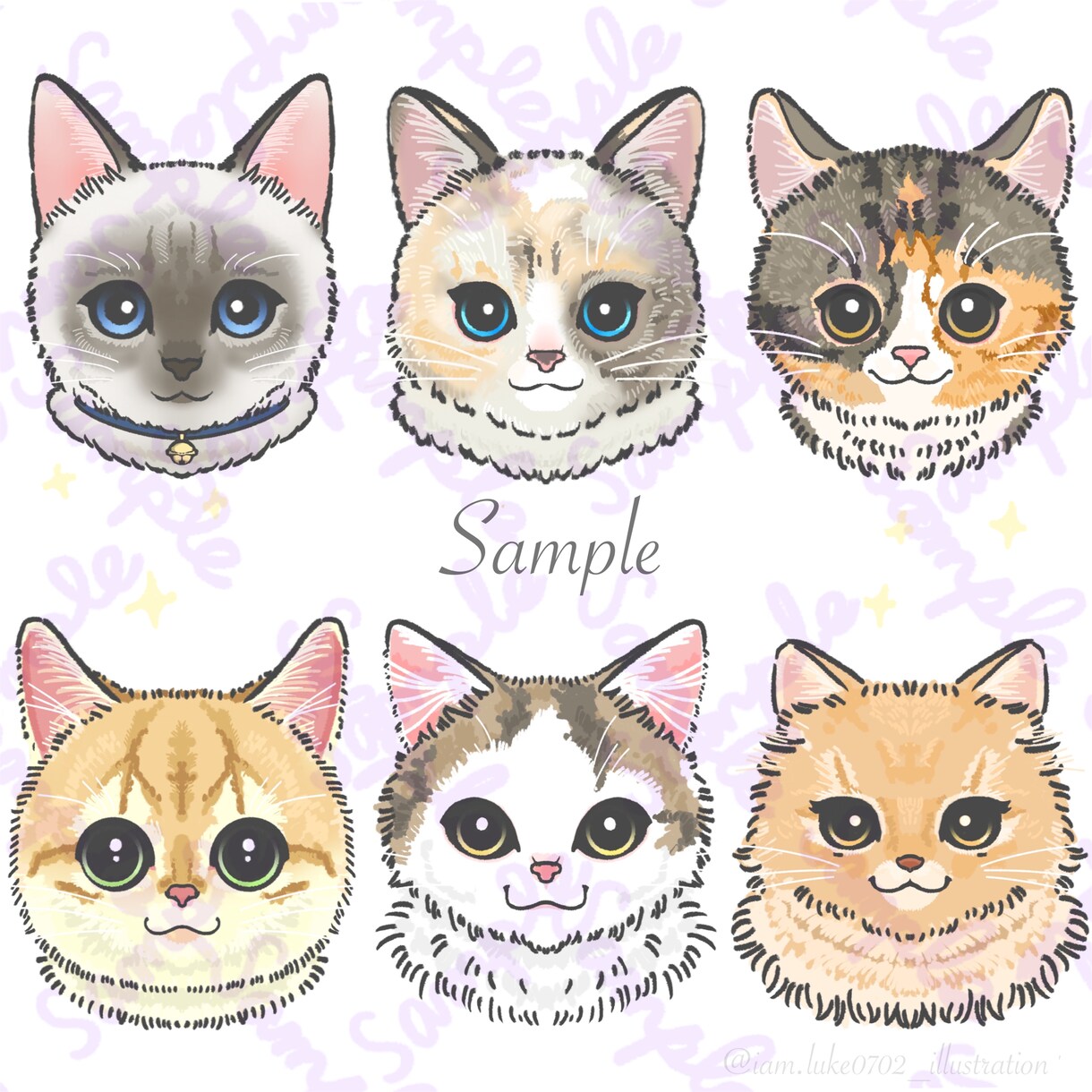 猫ちゃんのお顔描きます お顔のみのシンプルなお仕上げメニューです♪ イメージ7