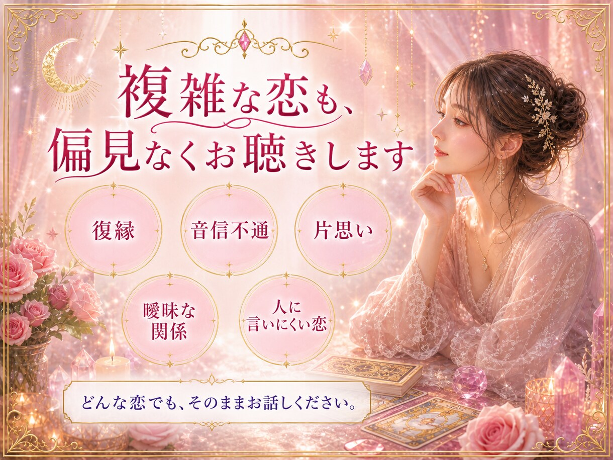 鑑定歴12年！タロット＆霊感で恋愛の悩みを占います 出会い/片想い/相手の気持ち/複雑恋愛/遠距離/結婚生活など イメージ7