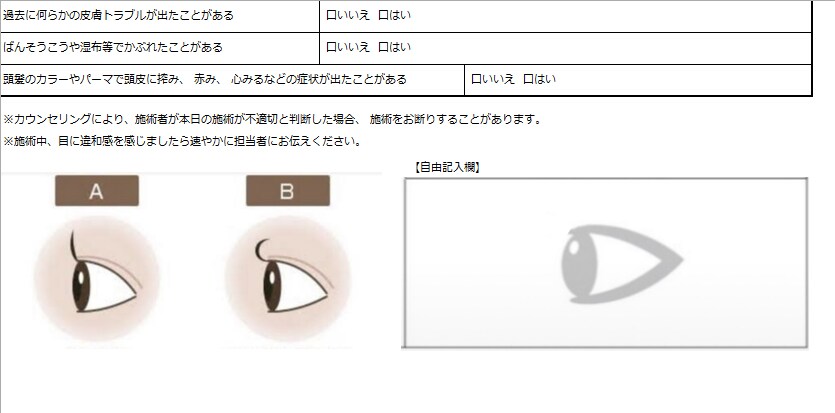 アイラッシュカウンセリングシートをご提供いたします アイラッシュサロンを開業されるオーナー様向け イメージ4