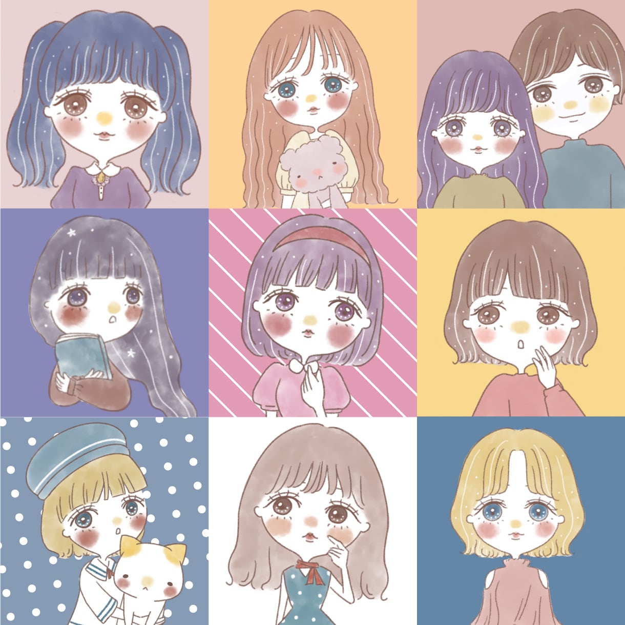 商用ブログOK！可愛いアイコンイラスト作成します レトロポップで個性的なゆめかわイラスト♪SNSやブログに◎ イメージ2
