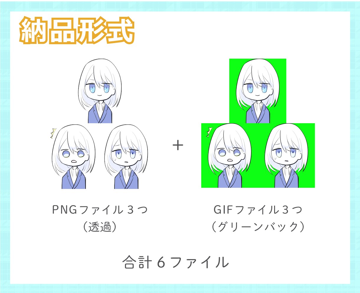 口がパクパク動く＊かわいいGIF立ち絵描きます 表情3点＊解説動画・実況動画などに添えて目を引くイラスト イメージ3
