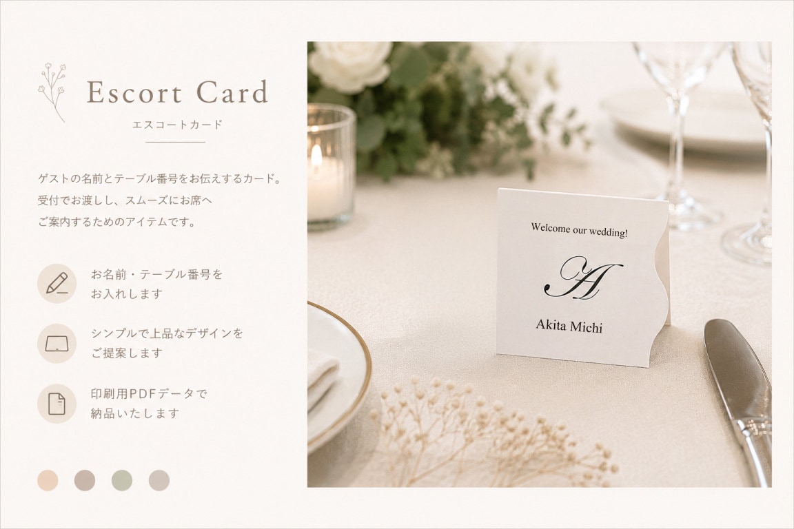結婚式エスコートカードをデザインします 韓国風モダンデザインで個性的に！ イメージ1