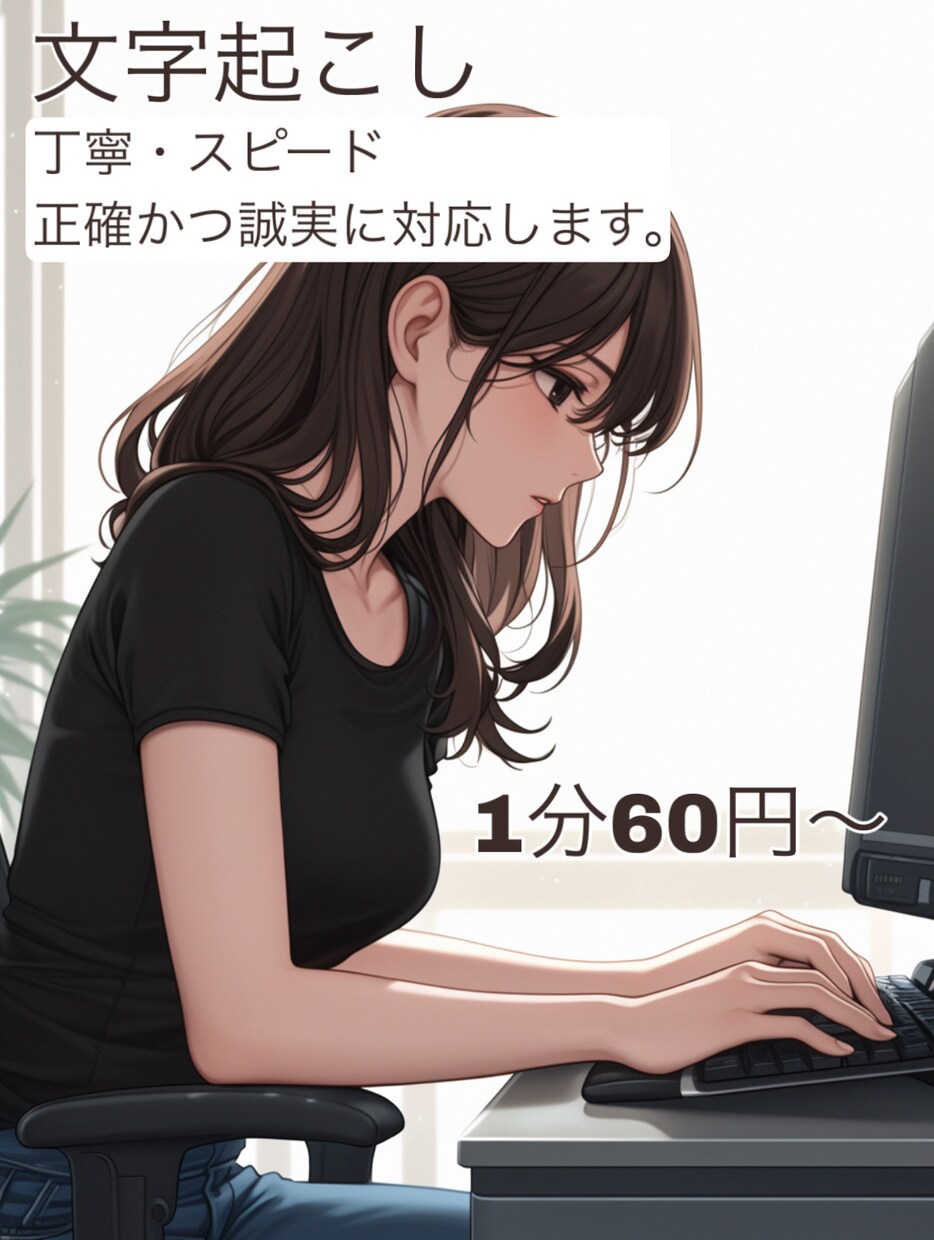 最短当日　文字起こし承ります 音声を文字に変換。丁寧かつ迅速に仕上げます。 イメージ1