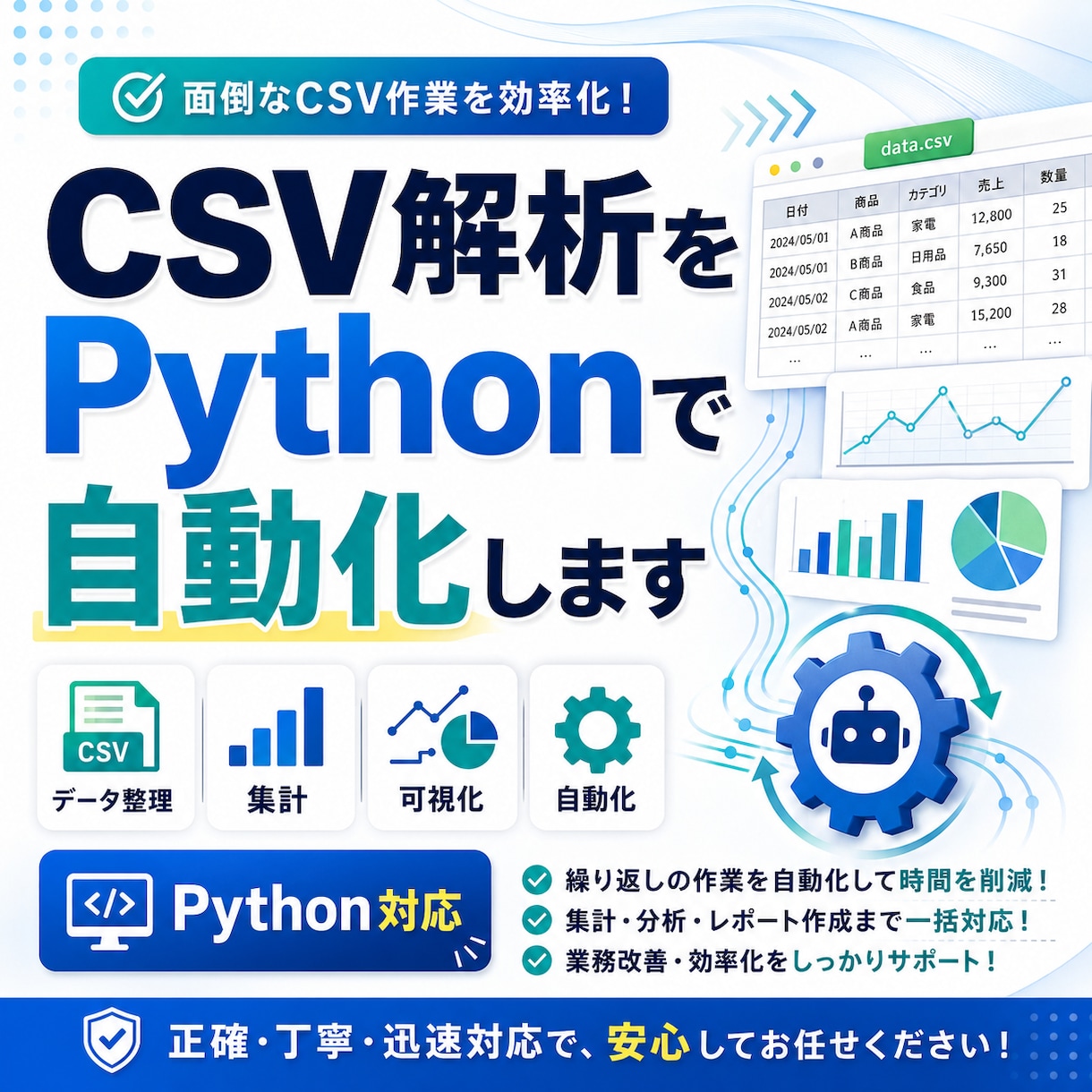 CSV解析をPythonで自動化します CSV解析をPythonで自動化します イメージ1