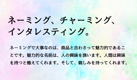 いろいろなネーミングを提案します ジャンルを問わずネーミング案を提案します イメージ1