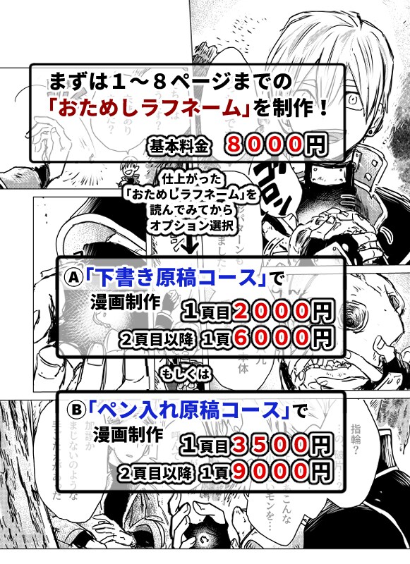 あなたの頭に浮かんでいる場面をモノクロ漫画化します 既存資料がなくても作れる、あなたオリジナルの漫画制作サービス イメージ3