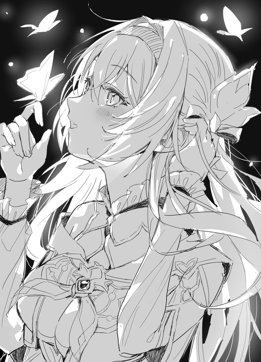 キラキラして繊細で透明感のあるラフ画描きます ラフ画でも絵力がたっぷりです！ イメージ5