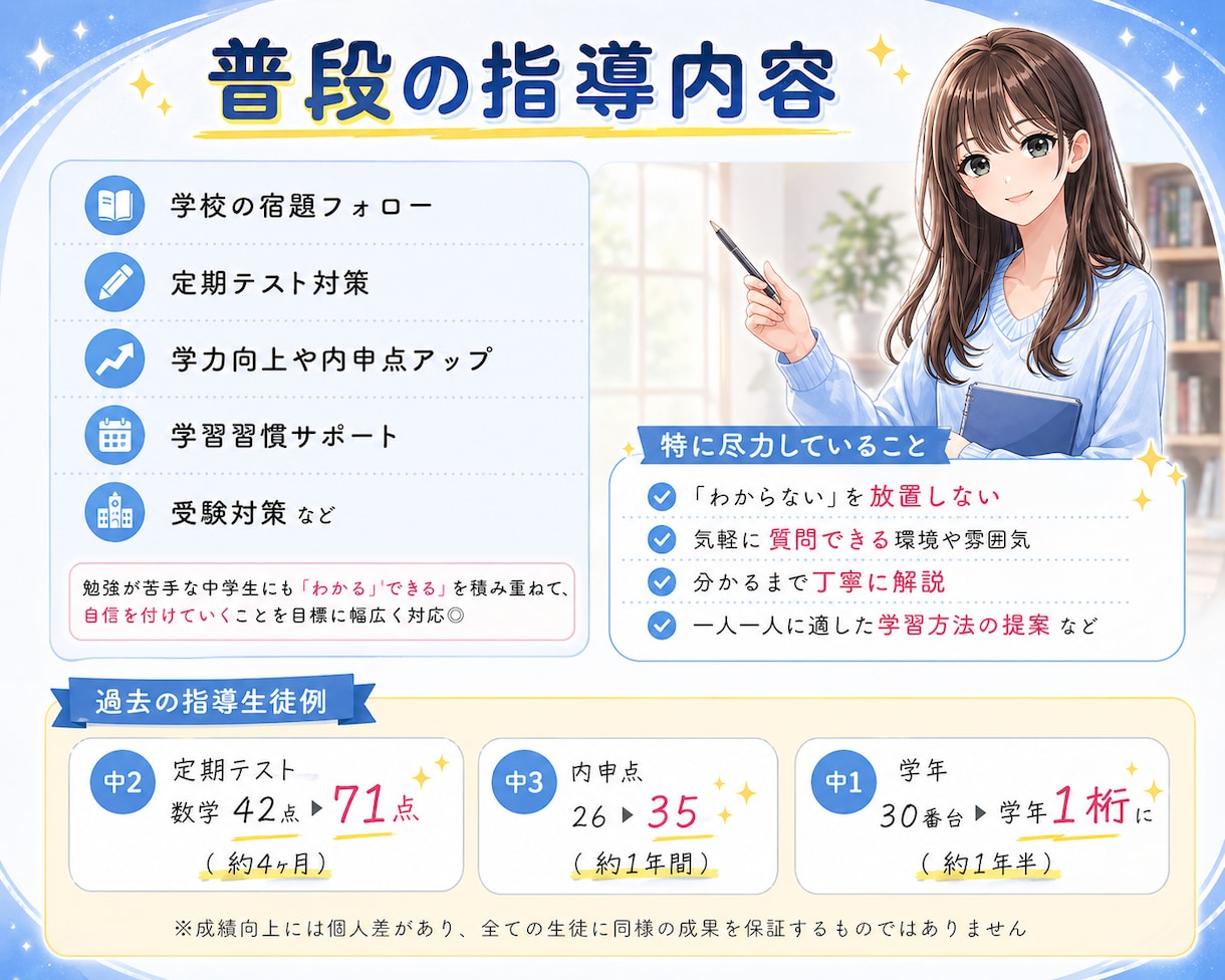 オンライン授業｜プロ家庭教師が中学生に勉強教えます ✅️定期テスト✅️成績アップ✅️受験✅️数学✅️英語✅️理科 イメージ3