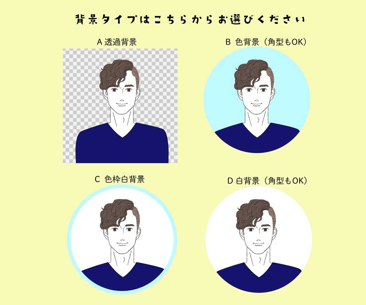 おしゃれかわいい表情アイコン５点セットお作りします SNSに便利なポップでかわいい表情違いのアイコンセットです イメージ3