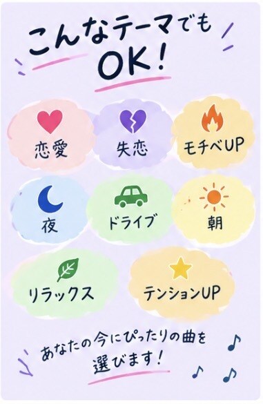 あなたにぴったりの曲を3曲おすすめします 今のあなたに聴いてほしい曲を選びます イメージ4