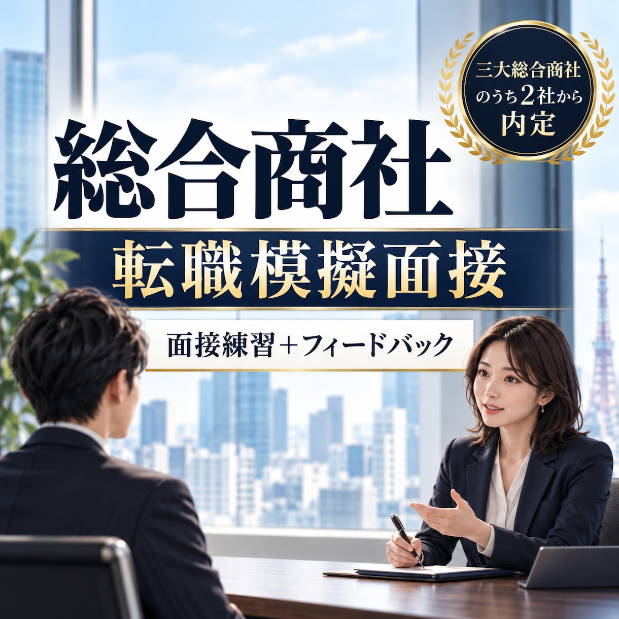大手総合商社の中途採用の模擬面接をします 三大総合商社のうち二社で去年内定した現役商社社員が模擬面接 イメージ1