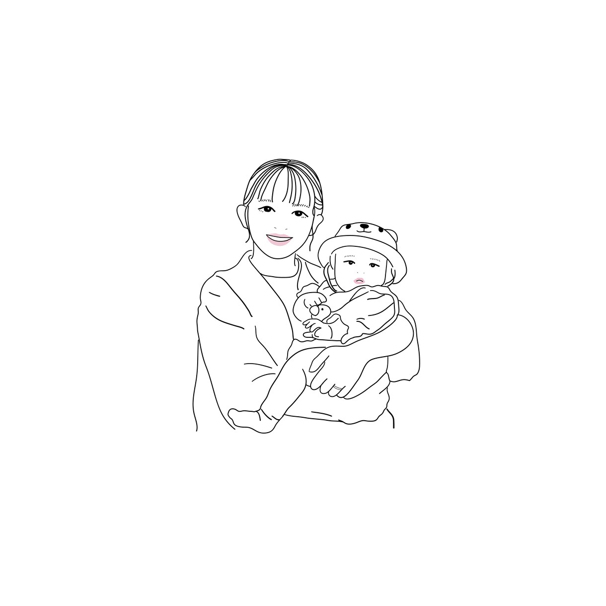 シンプルでおしゃれな線画イラストを作成します 似顔絵 SNS用アイコン/ 待ち受け/ ウェルカムボード イメージ1