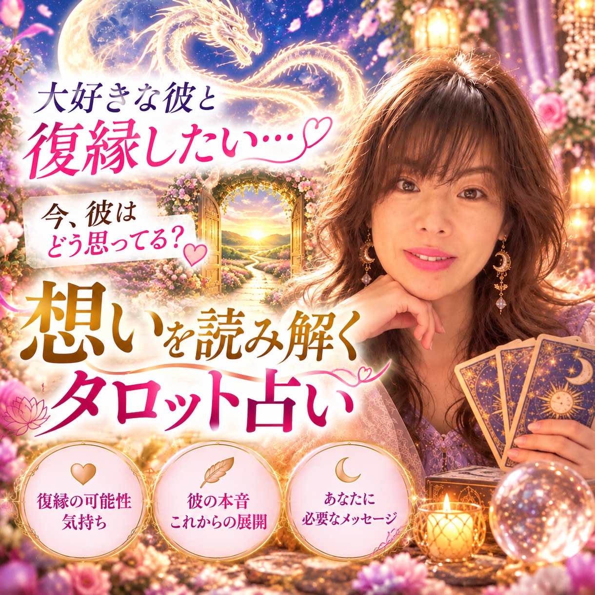 忘れられない彼との未来をタロットで占います 悩みで胸がはりさけそうな気持ち楽になりますよ イメージ1