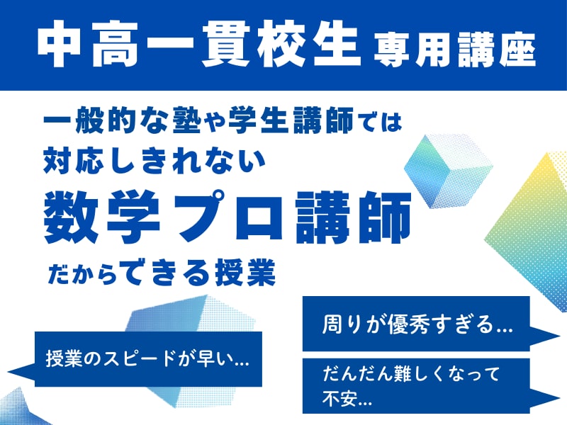 家庭教師/個別指導/中高一貫/京大卒が数学教えます 一般的な塾や大学生講師では対応しきれない数学プロ講師の授業 イメージ1