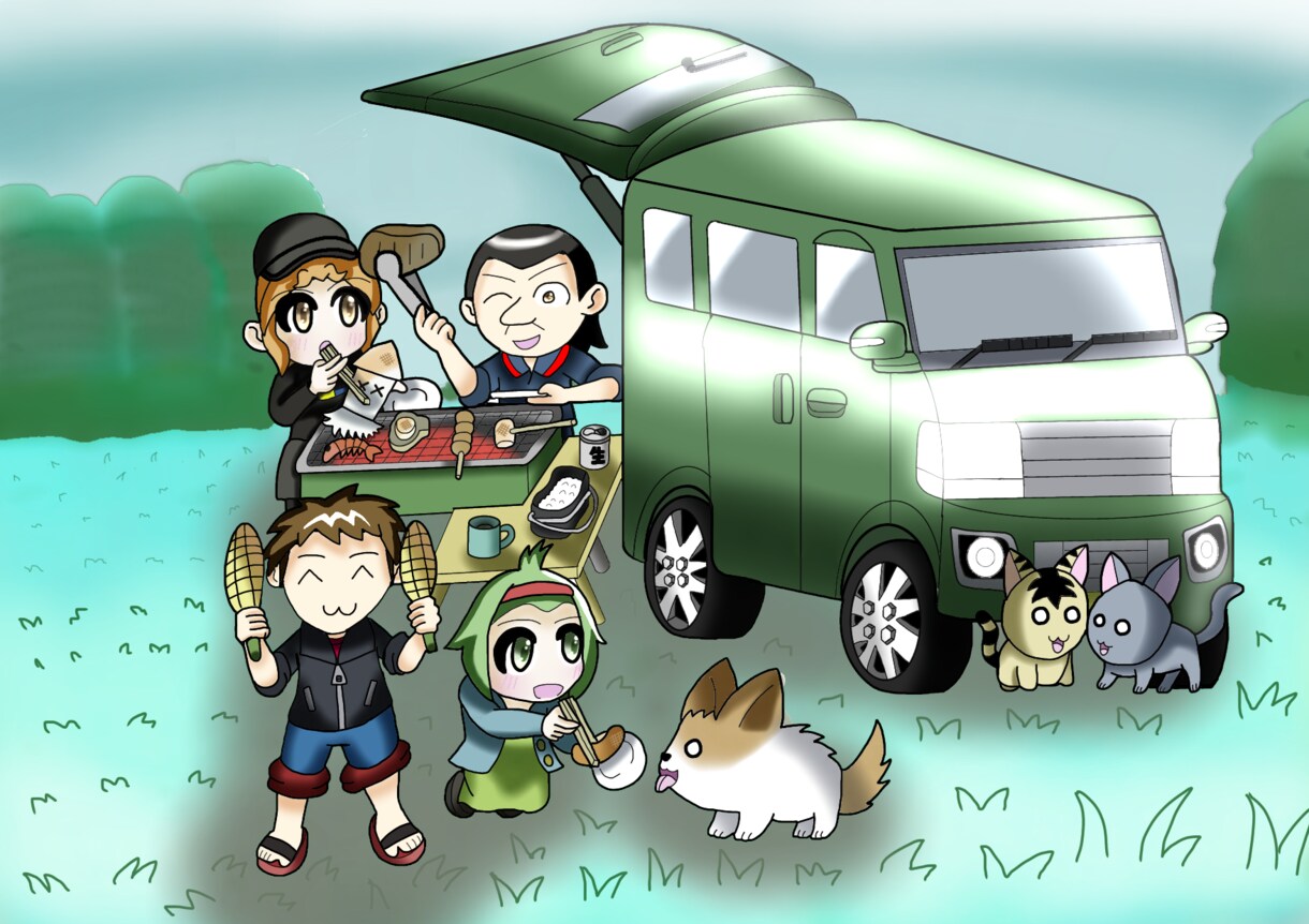 様々な乗り物の一枚絵を描きます 車、バイク、自転車の乗り物一枚絵 イメージ1