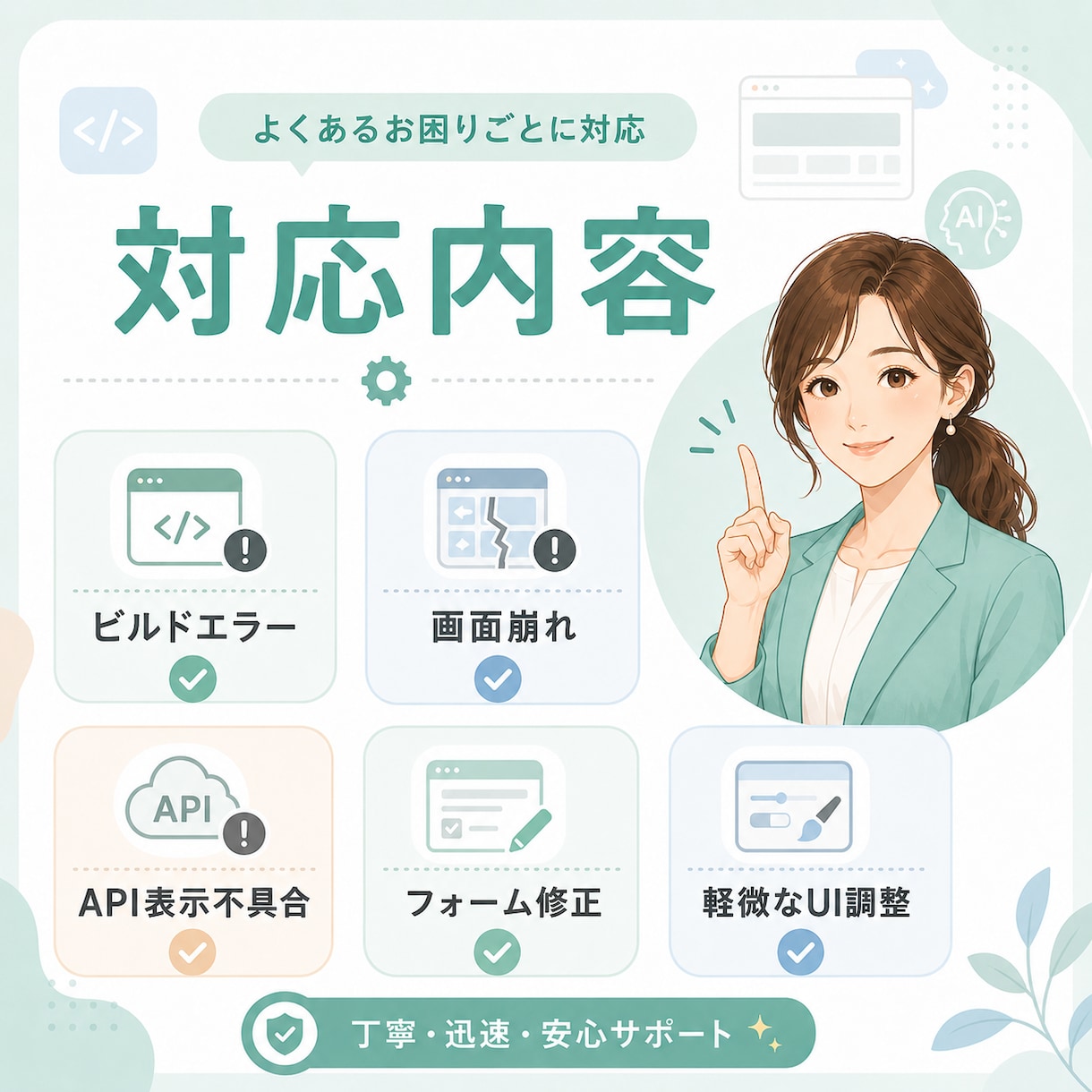 AI生成コードの不具合を修正します エラー修正から画面崩れまで対応します イメージ2
