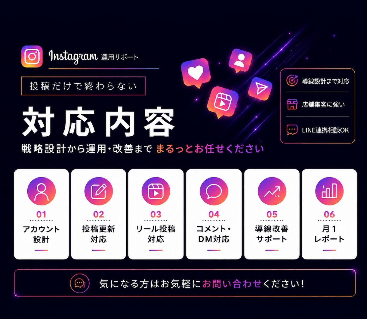 Instagram本気で１ヶ月運用代行します 投稿作業だけでなく、導線や見せ方まで一緒に整えます！ イメージ2